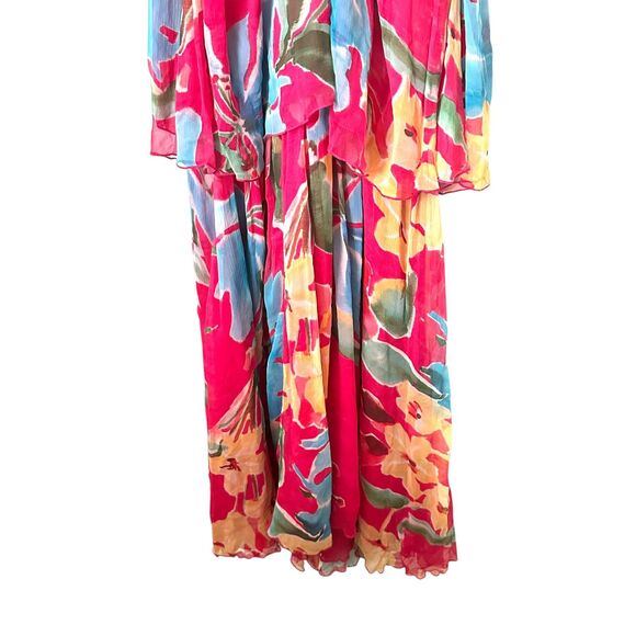 FIGUE Lula Halter Silk Chiffon Maxi Dress Sz 4 - Picture 3 of 7
